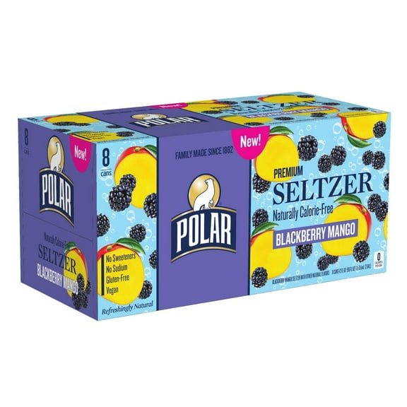 2X - Polar Blackberry Mango Seltzer Water - 8pk/12 fl oz Cans
