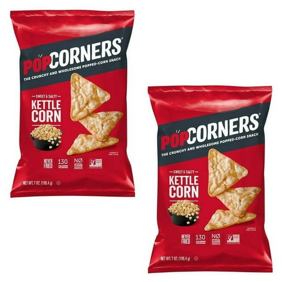 2X - Popcorner Kettle Corn Popped Corn Chips, 7 Ounce