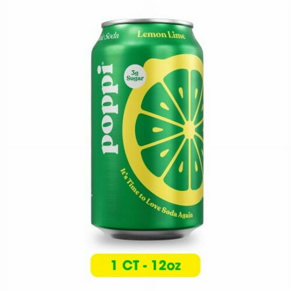 2X - Poppi Lemon Lime Prebiotic Soda 12 fl oz