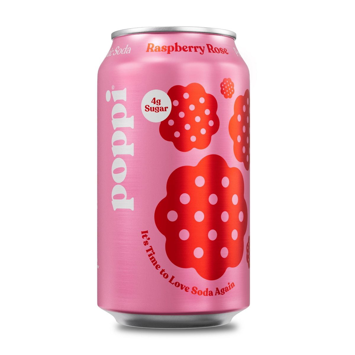 2X - Poppi Prebiotic Soda, Raspberry Rose, 12 fl oz Can-12 fl oz