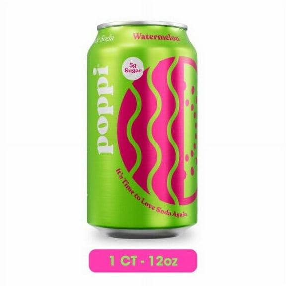 Poppi Prebiotic Soda, Watermelon, 12 fl oz Can-12 fl oz
