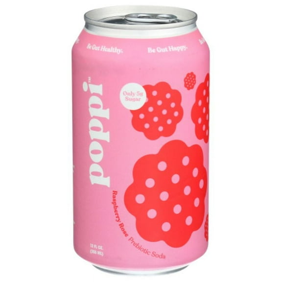 2X - Poppi Raspberry Rose Prebiotic Soda 12 fl oz