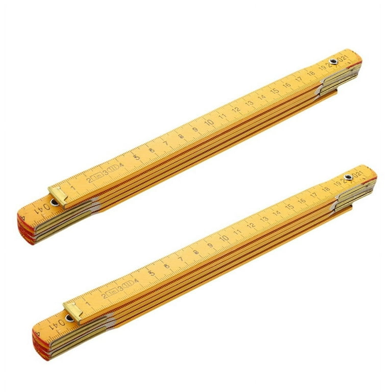 2X Portable Carpenter Wooden Folding Ruler 100cm/39Inch