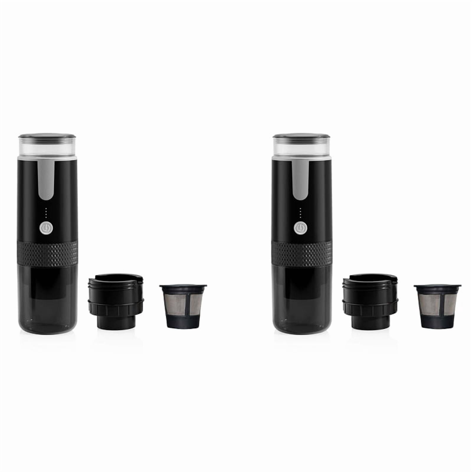 2X Portable Espresso Maker, Electric Travel Coffee Machine for Travel Camping Fit Coffee Powder & Coffee Capsule
