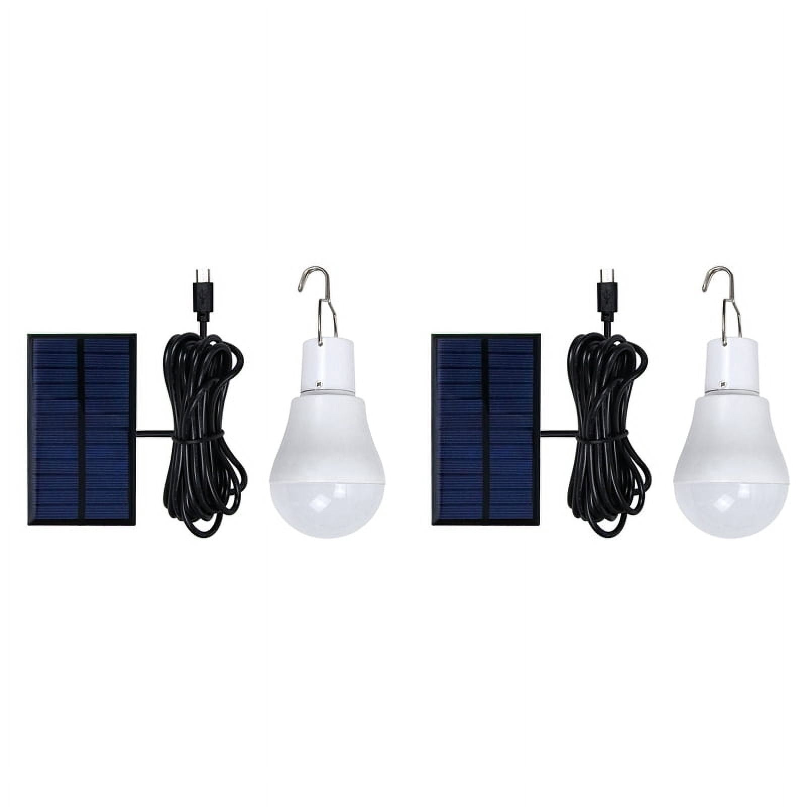 2X Portable LED Solar Light 15W Bulb LED Lamp USB Rechargeable Solar Powered Outdoor/Indoor Travel Camping Garden Light