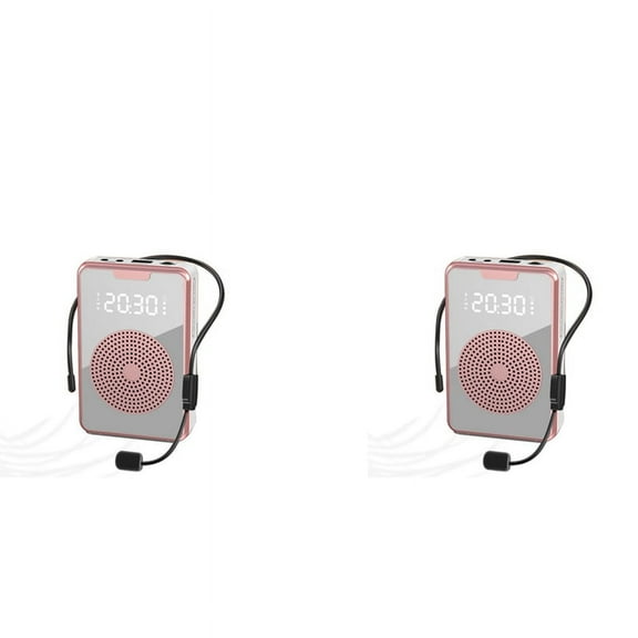 2X Portable for Teachers with Microphone Headset,Rechargeable Speaker for Training,Tour Guide,Classroom