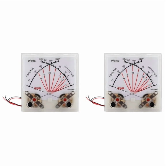 2X Power Meter Transmitter VU Meter Head Radio Station with Backlight PMMA Cover SWR Black Forward 300W Reflected 60W,2 Meter