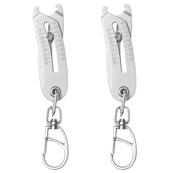 2X Precise Thread Size Checker Keychain,Bolt and Nut Identifier Gauge Size Gauge Precise Bolt Size Finder Keychain,2 x bolt size finder,Silver