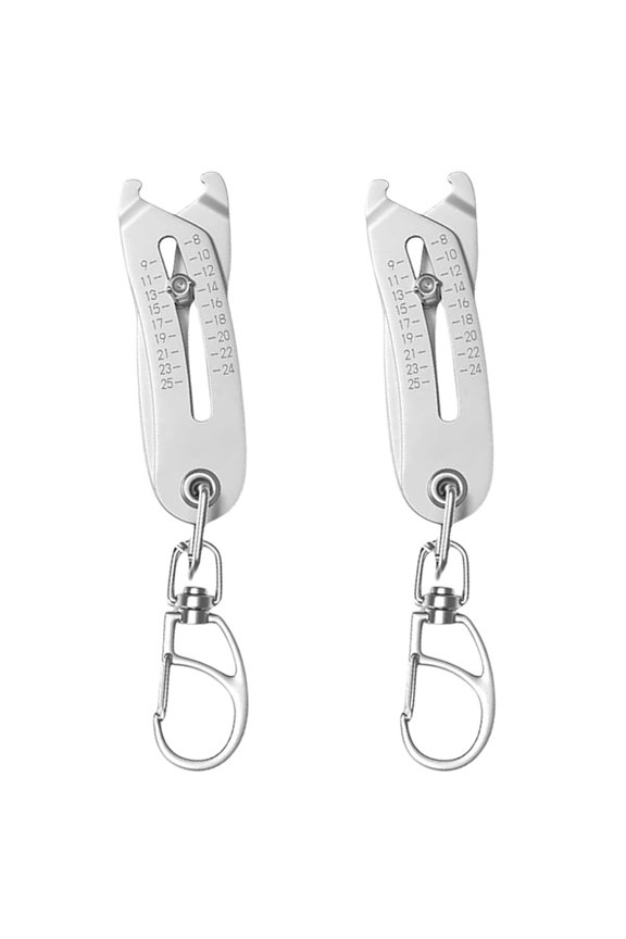 2X Precise Thread Size Checker Keychain,Bolt and Nut Identifier Gauge Size Gauge Precise Bolt Size Finder Keychain,2 x bolt size finder,Silver
