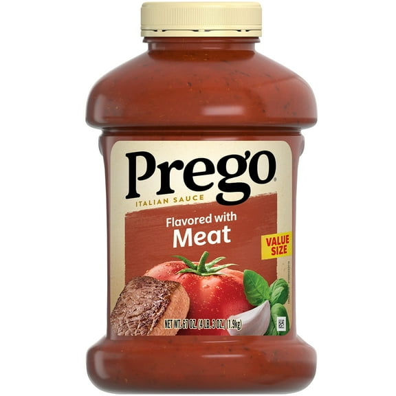 2X - Prego Italian Tomato Pasta Sauce Flavored With Meat, 67 Oz Jar