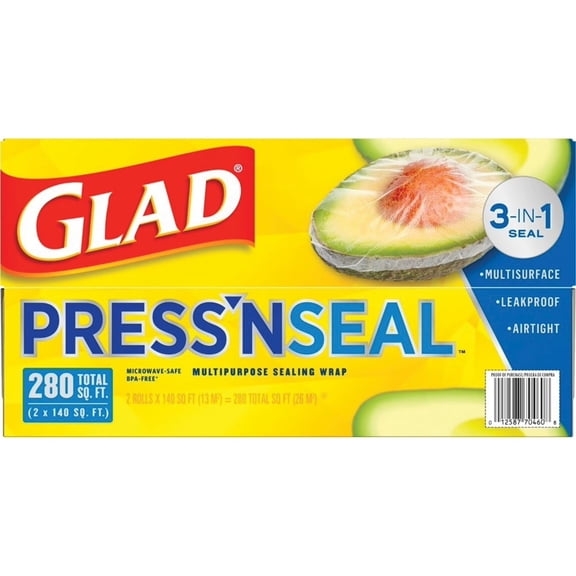2X Press'n Seal Plastic Food Wrap 140 sq. ft./roll, 2 rolls