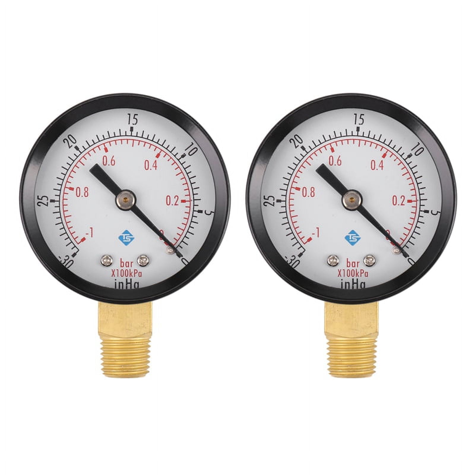 Vacuometro Fydun 50 Mm - Doppia Scala 0~-30inHg E 0~-1bar, Filettatura 1/4 BSPT, Per Misurazione Pressione Vuoto - Foto 4