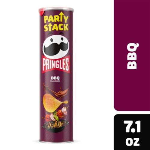 2X - Pringles BBQ Party Stack Potato Crisps Chips 1 ct / 7.1 oz