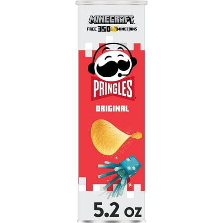 2X - Pringles Potato Crisps Chips, Lunch Snacks, On-The-Go Snacks, Original, 5.2Oz Can (1 Can)