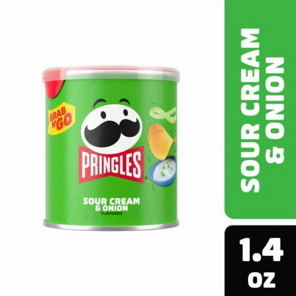 2X-Pringles Sour Cream and Onion Potato Crisps Chips Grab N' Go Snack Pack - 2.5 oz