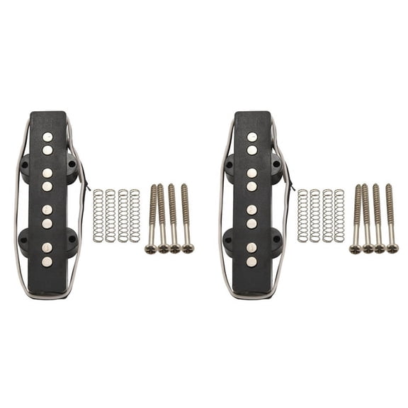 2X Pro Electric Open Type Noiseless Bridge Pickup for 4 String Jazz Style,Black 92X18.3mm