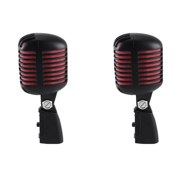 2X Professional Classic Retro Dynamic Vocal Microphone,Metal Swing Mic, for Live Performance Karaoke