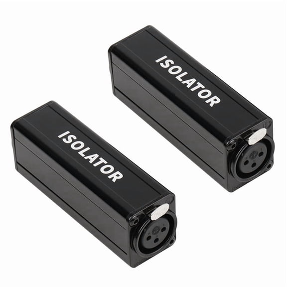 2X Professional Mono Common Ground Audio Isolator Acoustic Noise Filtering to Current Sound Balancing Adapter,2 x Audio Isolator,Black