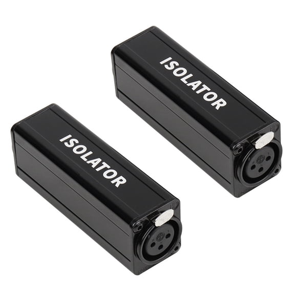 2X Professional Mono Common Ground Audio Isolator Acoustic Noise Filtering to Current Sound Balancing Adapter,2 x Audio Isolator,Black
