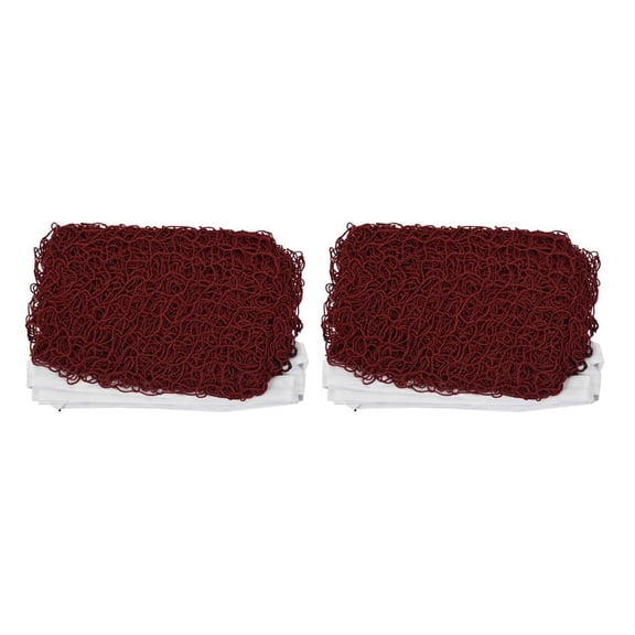 2X Professional Training Standard Braided Badminton Net 6.0M X 0.75M White Hem,2x Standard Badminton Net,scarlet& white