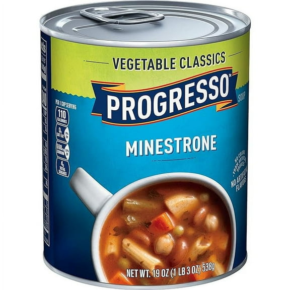 2X - Progresso Minestrone Soup, Vegetable Classics Canned Soup, 19 Oz