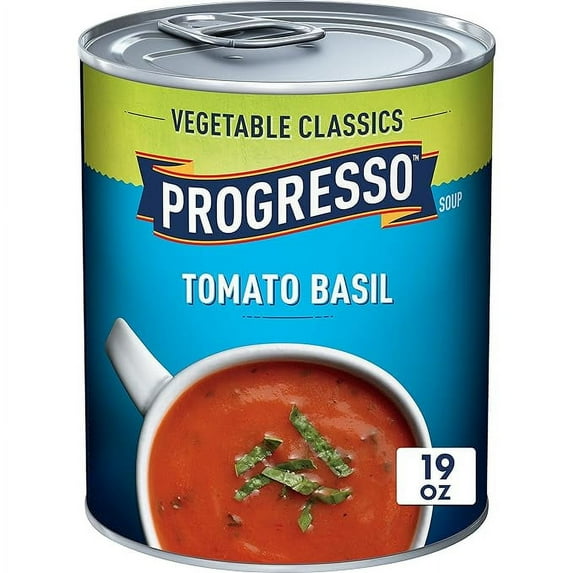Progresso Tomato Basil Soup, Vegetable Classics Canned Soup, Gluten Free, 19 oz ( Pack of 2 )