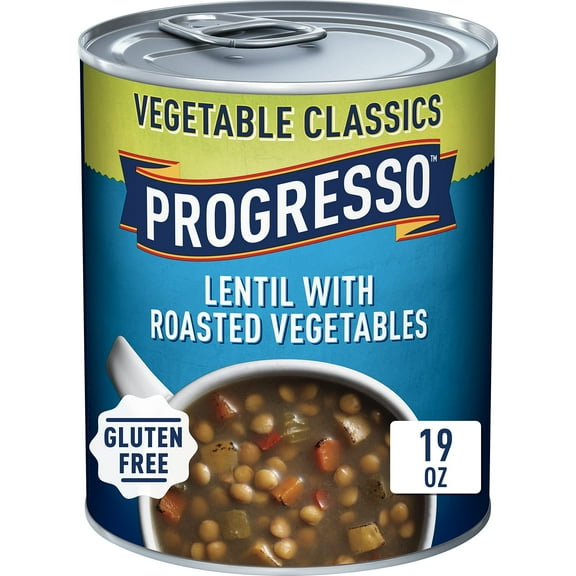 Progresso Vegetable Classics, Lentil With Roasted Vegetables Canned Soup, Gluten Free, 19 oz. ( Pack of 2 )