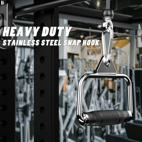 2X Pulldown Cable Machine Handles, Heavy Duty Triceps Biceps Press Down Cable Handle for Pulley Workouts Home Gym