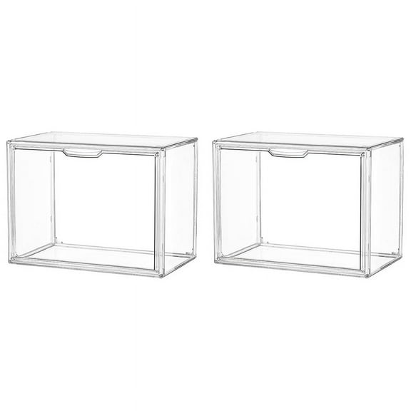 2X Purse Storage Organizer for Closet, Clear Acrylic Display Box for Handbag, Stackable Bag Organizer with Magnetic Door