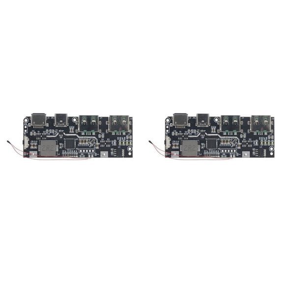 2X QC4.0 QC3.0 LED Dual USB 5V 4.5A 22.5W Micro/Type-C USB Mobile Power Bank 18650 Charging Module,B,2 x Mobile Power Bank 18650 Charging Module,Black