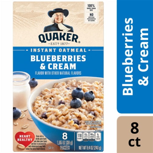 2X-Quaker Blueberries \u0026 Cream Instant Oatmeal - 8 ct