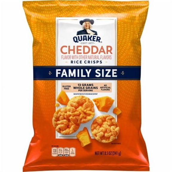2X-Quaker Cheddar Rice Crisps Family Size - 8.5 oz