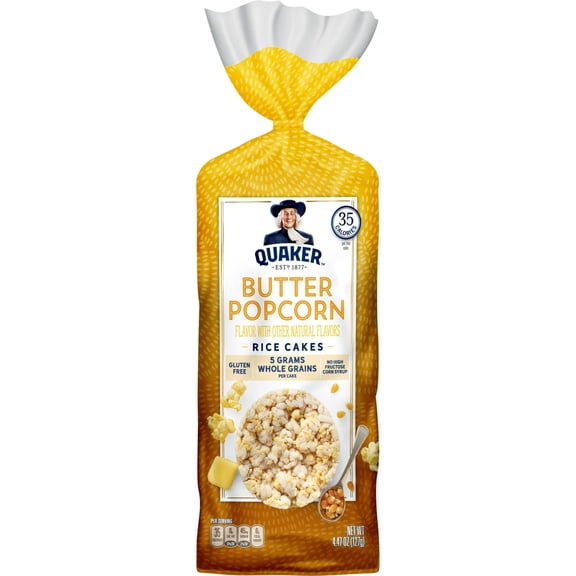 2X Quaker Rice Cakes, Butter Popcorn, 4.47 Oz.(PACK OF 2)..