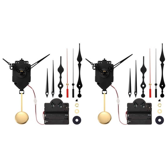 2X Quartz Pendulum Trigger Clock Movement Chime  Melody Mechanism Clock Kit with 6 Pairs of Hands