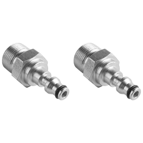 2X Quick Connection Pressure Washer- Hose Adapter ,M22 Quick Insertion,2 x Hose Fitting,Silver
