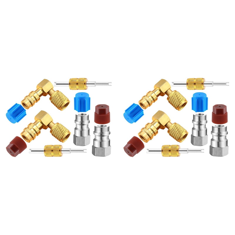 2X R12 to R134A AC Fitting Conversion Adapter Kit, Quick Coupler Valve ...