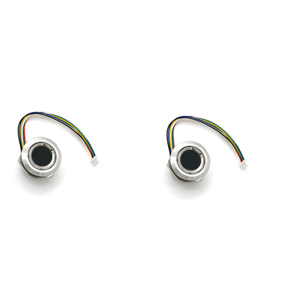 2X R503 Circular Round RGB Ring Indicator LED Control DC3.3V MX1.0-6Pin Capacitive Fingerprint Module, 15mm,2 x Barcode Scanner Module,Silver