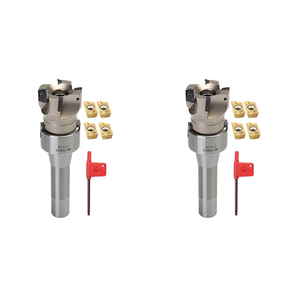 2X R8 Fmb22 Arbor 400R 50Mm Face End Mill Shell Cutter +8X Apmt1604 Carbide Inserts