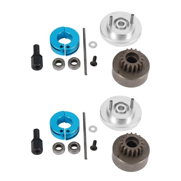 2X RC 14T Clutch Bell + Shoes with Spring +Flywheel Assembly Kit Set for Redcat Volcano S30 -18 VX-18
