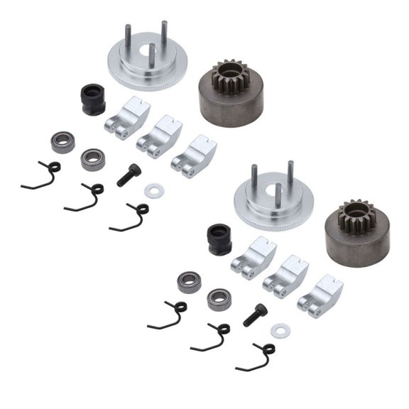 2X RC Clutch Bell 14T Gear Bearing Shoes Springs Cone&Engine Nut Flywheel Assembly for