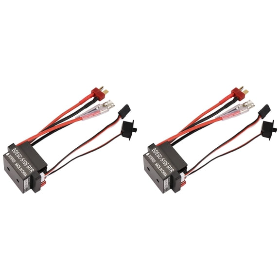 2X RC Hobby 60A ESC Brushed Motor Speed Controller with 2A BEC High Voltage 6-12V Brush ESC for RC Ship & RC Car ESC,B