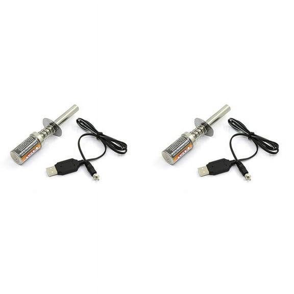 2X RC Nitro 1.2 V 1800Mah Rechargeable Glow Plug Igniter DC USB Charger for Gas Nitro Engine Power 1/10 RC Car