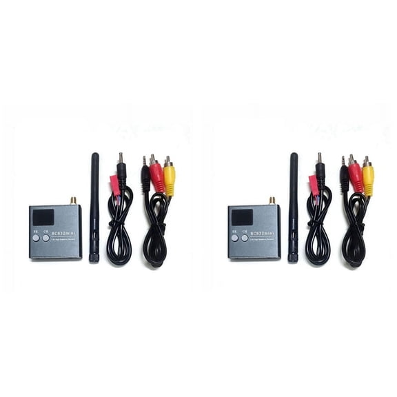 2X RC832Mini 4.9-5.8G 56CH High Sensitivity Receiver Wireless Receiver with A/V and Power Cable for FPV Multirotor