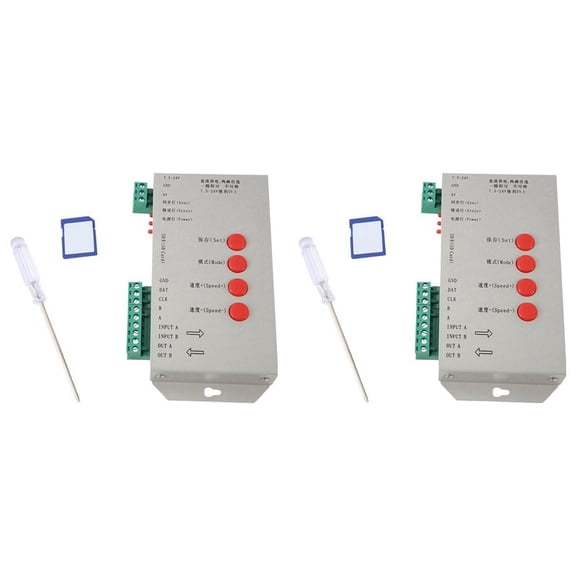 2X RGB LED Controller T1000S SD Card 2048Pixels Controller for WS2801 WS2811 WS2812B SK6812 LPD6803 LED Strip Light