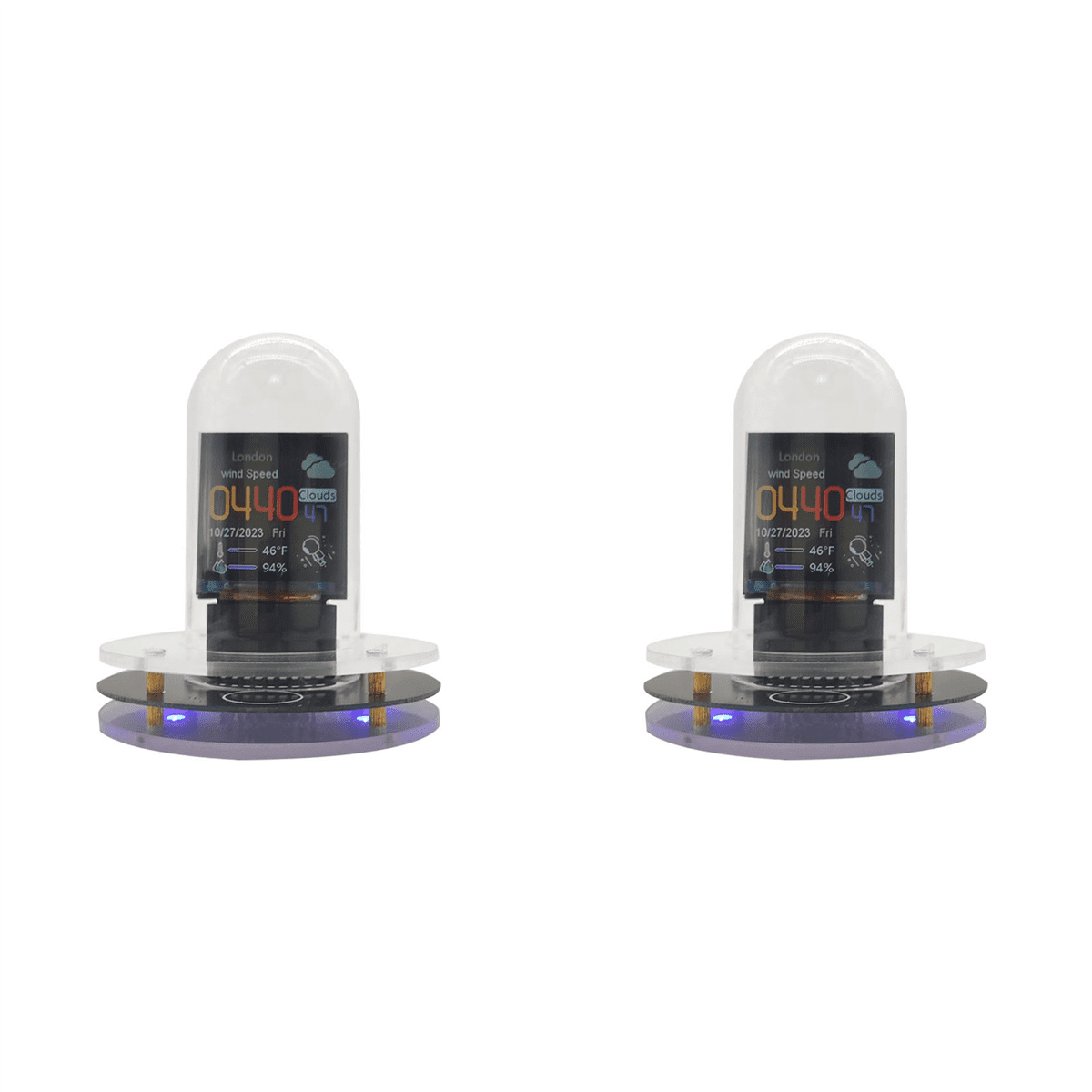 2X RGB Nixie Tube Clock Smart WIFI Networked LED LightEmitting IPS