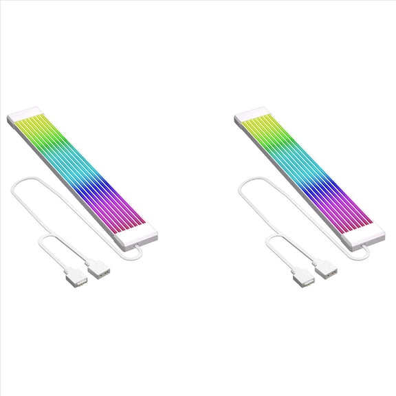 2X RGB Power Extension Cable ARGB Power Extension Cable 5V 3Pin RGB LED Light Strip Bar for PC Case,2 x Computer motherboard decorative bar,White