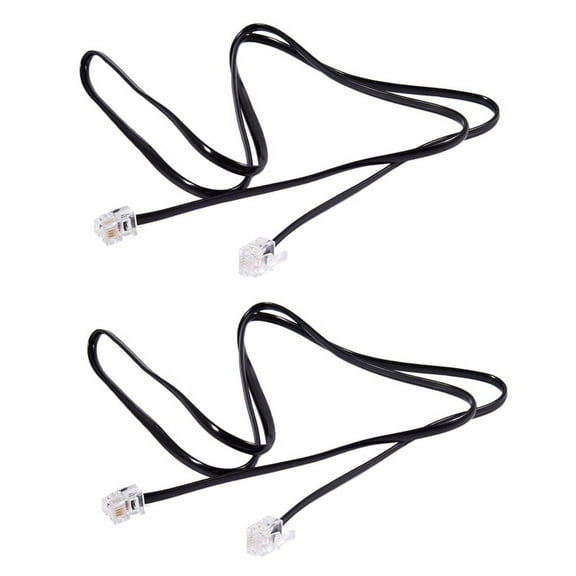 2X RJ11 6P4C Telephone Cable Cord ADSL Modem 1 Meters