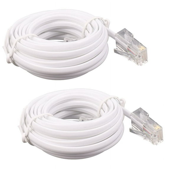 2X RJ11 6P4C to RJ45 8P4C Modular Phone Internet Extension Cable 3 Meter