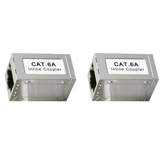 2X RJ45 Female to Female CAT6A Shielded Coupler Inline Ethernet Coupler Ethernet Extender Adapter Ethernet Cable