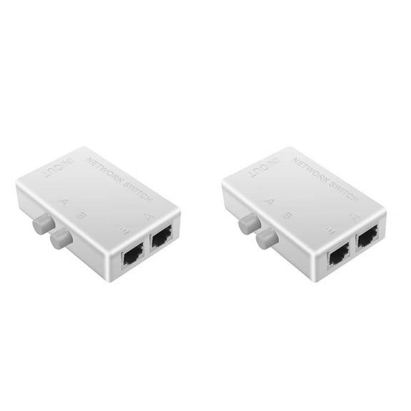 2X RJ45 Network Switch 2 Port LAN Ethernet Network Box Switcher RJ45 Splitter Dual 2 Way Port Manual Sharing Switch